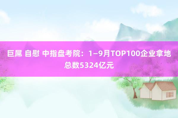 巨屌 自慰 中指盘考院：1—9月TOP100企业拿地总数5324亿元