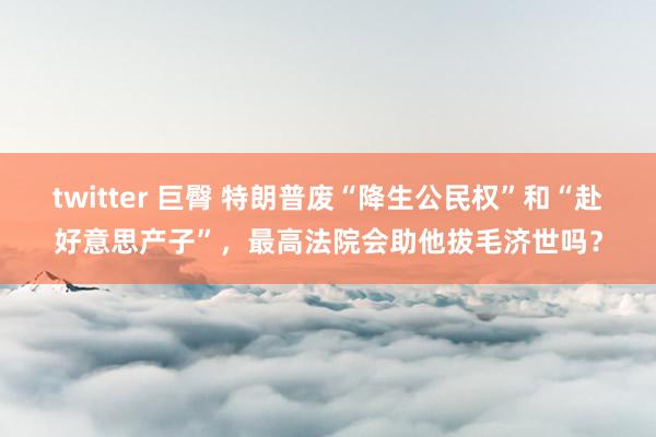 twitter 巨臀 特朗普废“降生公民权”和“赴好意思产子”，最高法院会助他拔毛济世吗？