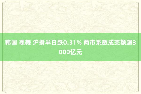 韩国 裸舞 沪指半日跌0.31% 两市系数成交额超8000亿元