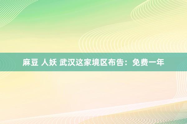 麻豆 人妖 武汉这家境区布告：免费一年
