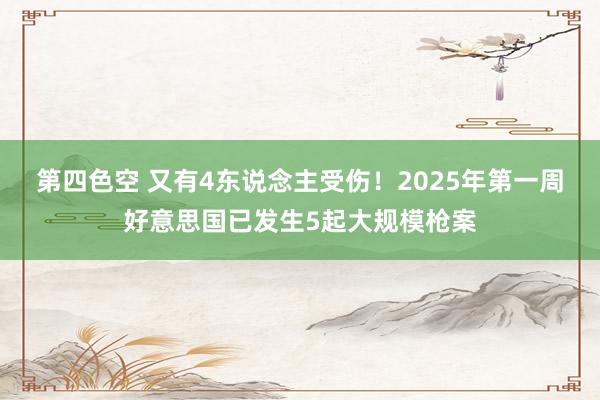 第四色空 又有4东说念主受伤！2025年第一周好意思国已发生5起大规模枪案