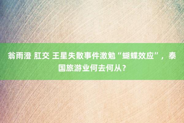 翁雨澄 肛交 王星失散事件激勉“蝴蝶效应”，泰国旅游业何去何从？