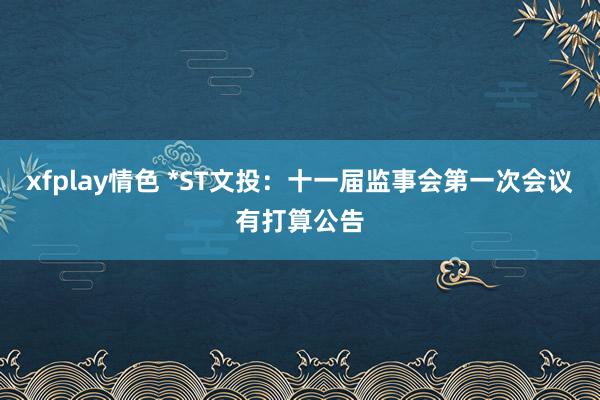 xfplay情色 *ST文投：十一届监事会第一次会议有打算公告