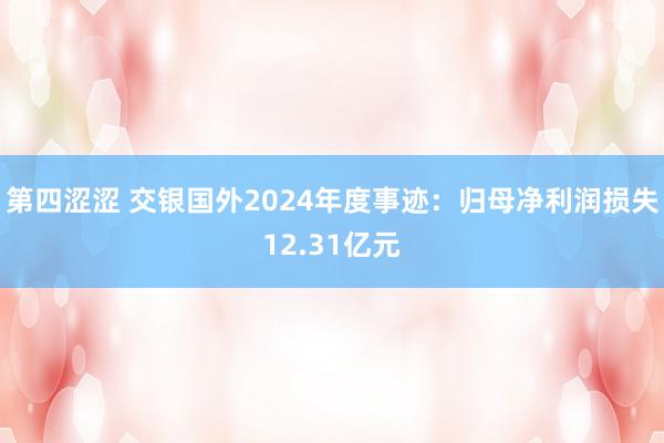 第四涩涩 交银国外2024年度事迹：归母净利润损失12.31亿元