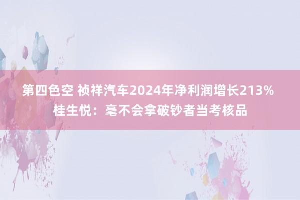 第四色空 祯祥汽车2024年净利润增长213% 桂生悦：毫不会拿破钞者当考核品