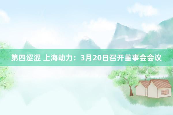 第四涩涩 上海动力：3月20日召开董事会会议