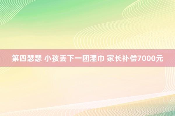 第四瑟瑟 小孩丢下一团湿巾 家长补偿7000元