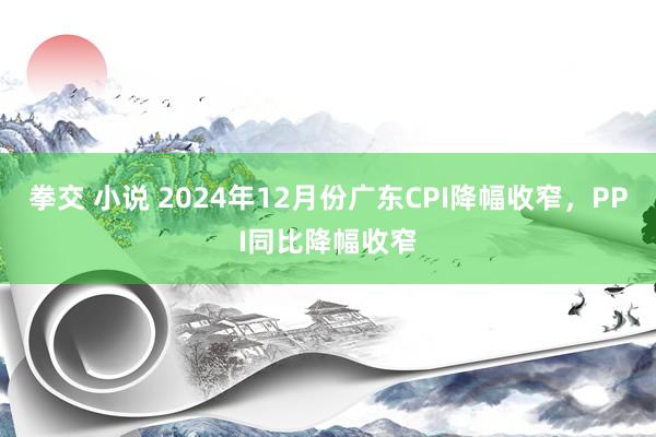 拳交 小说 2024年12月份广东CPI降幅收窄，PPI同比降幅收窄