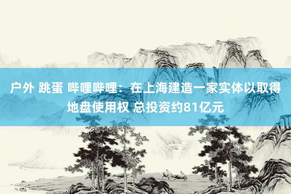户外 跳蛋 哔哩哔哩：在上海建造一家实体以取得地盘使用权 总投资约81亿元
